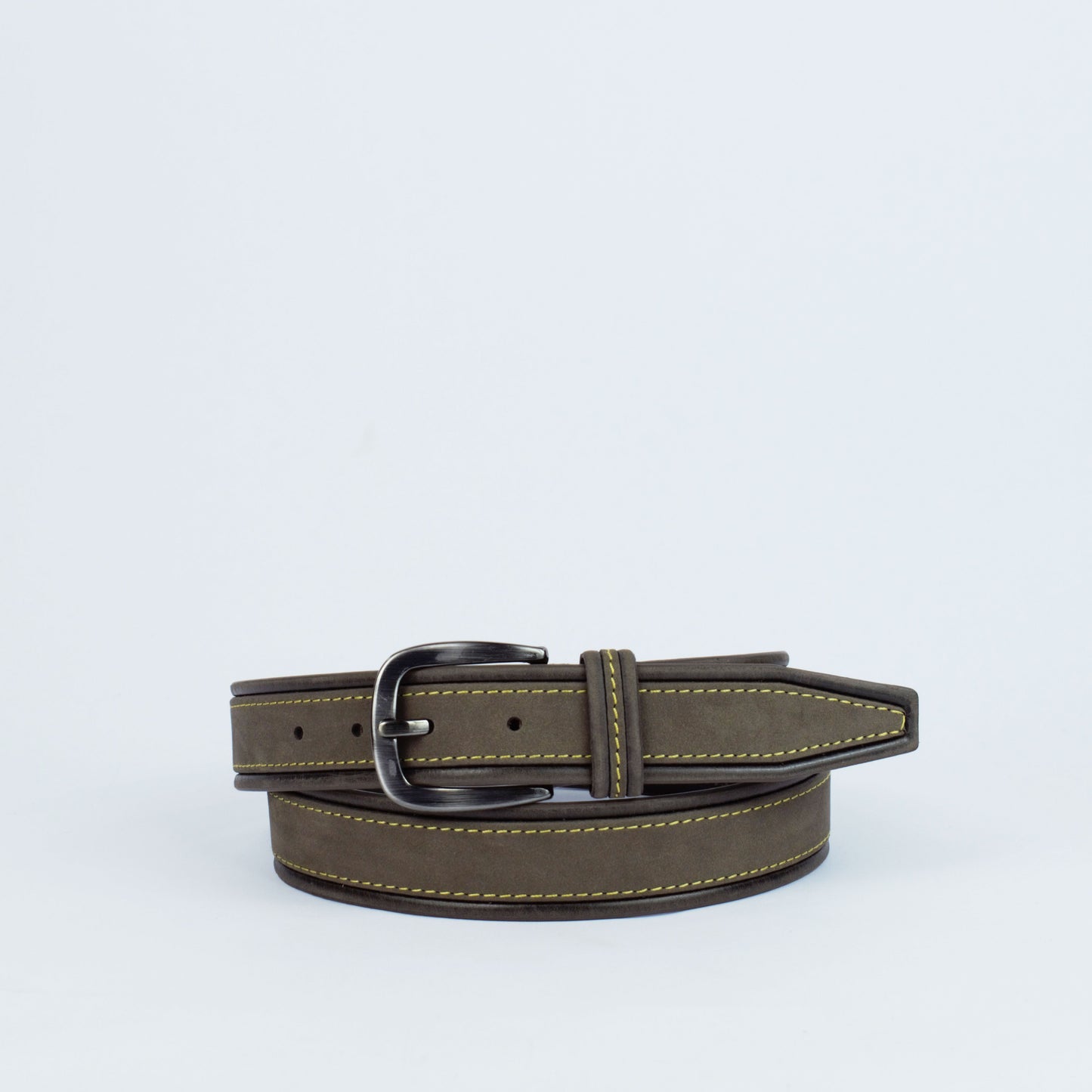 Ceinture en cuir nubuck surpiqué fluo, Modèle 1637/35