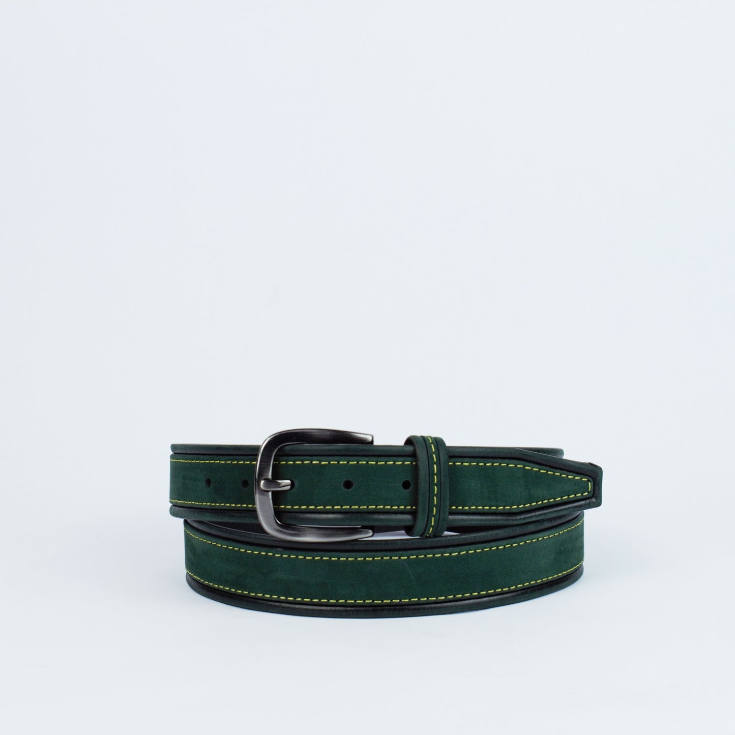 Ceinture en cuir nubuck surpiqué fluo, Modèle 1637/35