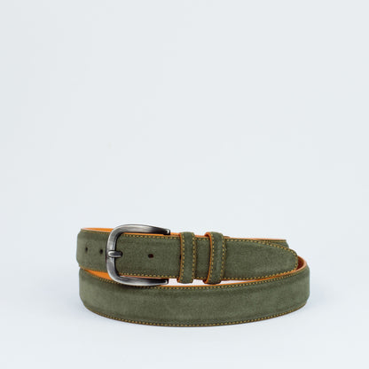 Ceinture en daim surpiqué orange. Modèle 9011/35