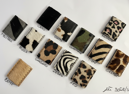 Ceinture en cuir imprimé animalier